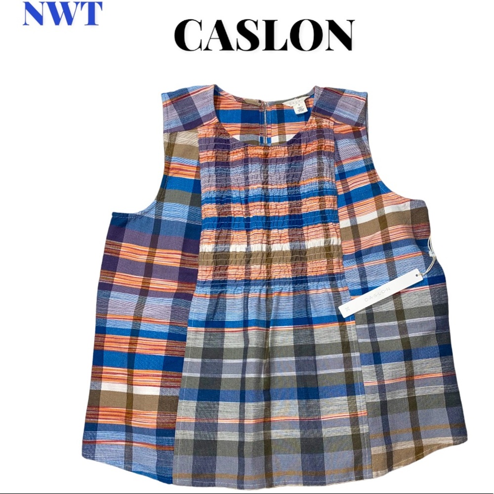 🆕Adorable Anthropologie Caslon “Nichole” Plaid Top, Size Medium